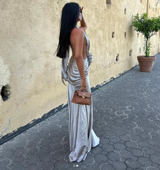 Xuewuba Dress Pretty Sexy A line Halter Neckline Long Prom Dress Evening Dress Formal Dress