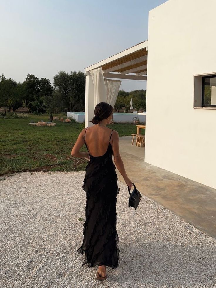 Xuewuba Dress Sexy Mermaid Spaghetti Straps Chiffon Black Backless Prom Dresses