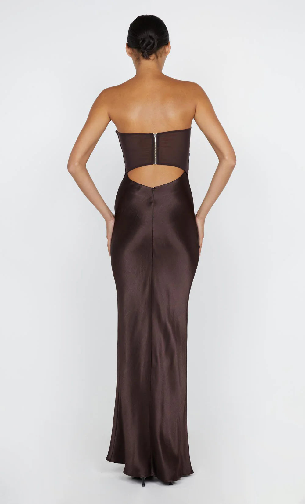 Xuewuba Dress Sexy Strapless Sleeveless Evening Dress Dusty Pink Prom Dress Sheath Back Zipper Maxi Dress