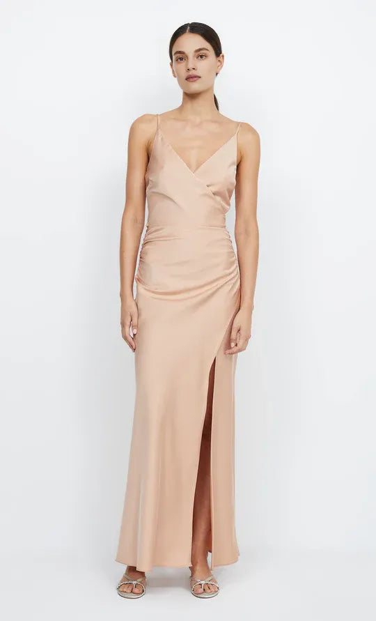 Xuewuba Dress Sexy V Back V Neck Sleeveless Evening Dress Sage Prom Dress Sheath Side Slit Maxi Dress