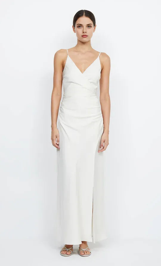 Xuewuba Dress Sexy V Back V Neck Sleeveless Evening Dress Sage Prom Dress Sheath Side Slit Maxi Dress