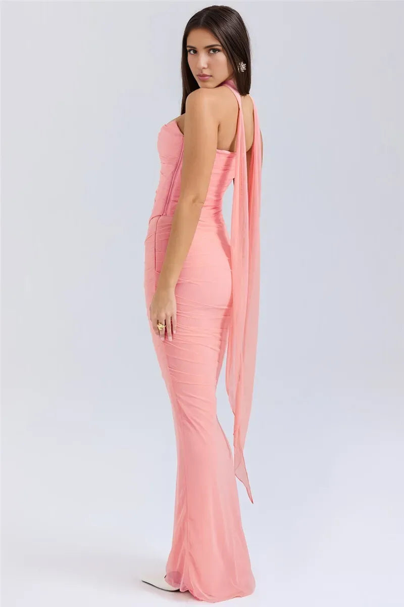 Xuewuba Dress Sexy Women Neckerchief Strapless Sexy Mermaid Sleeveless Club Party Skirt Prom Dress