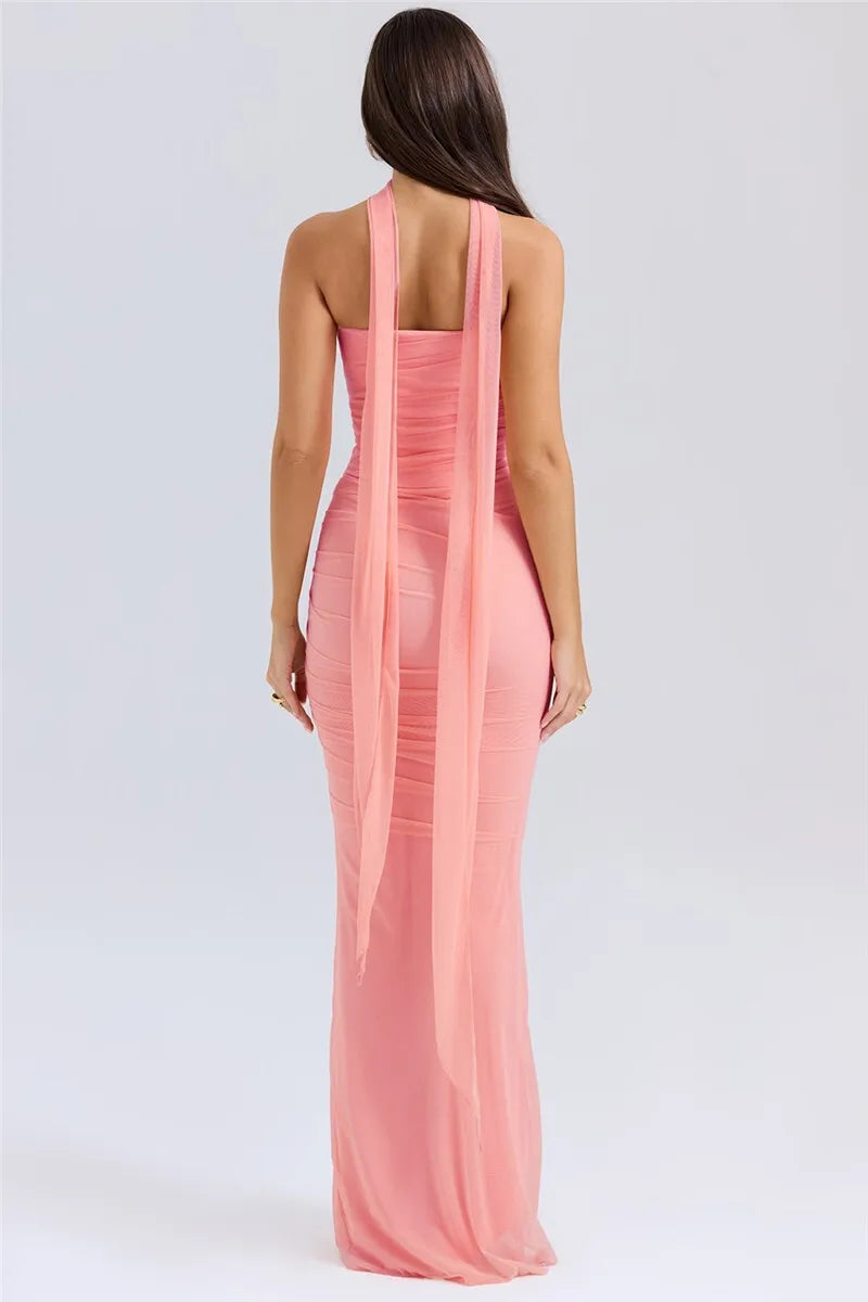 Xuewuba Dress Sexy Women Neckerchief Strapless Sexy Mermaid Sleeveless Club Party Skirt Prom Dress
