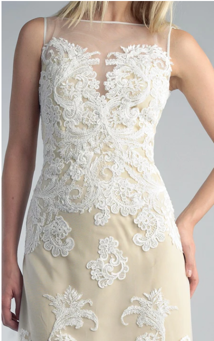 Xuewuba Dress Sheath Floor-length High Neck Sleeveless Lace Low-V Back Prom Dress Formal Wear Dresses
