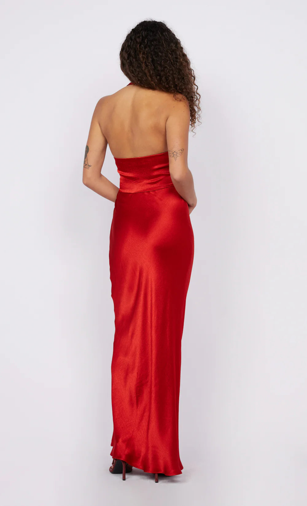 Xuewuba Dress Simple Deep V Neck Sleeveless Evening Dress Red Floor Length Prom Dress Twist Dress