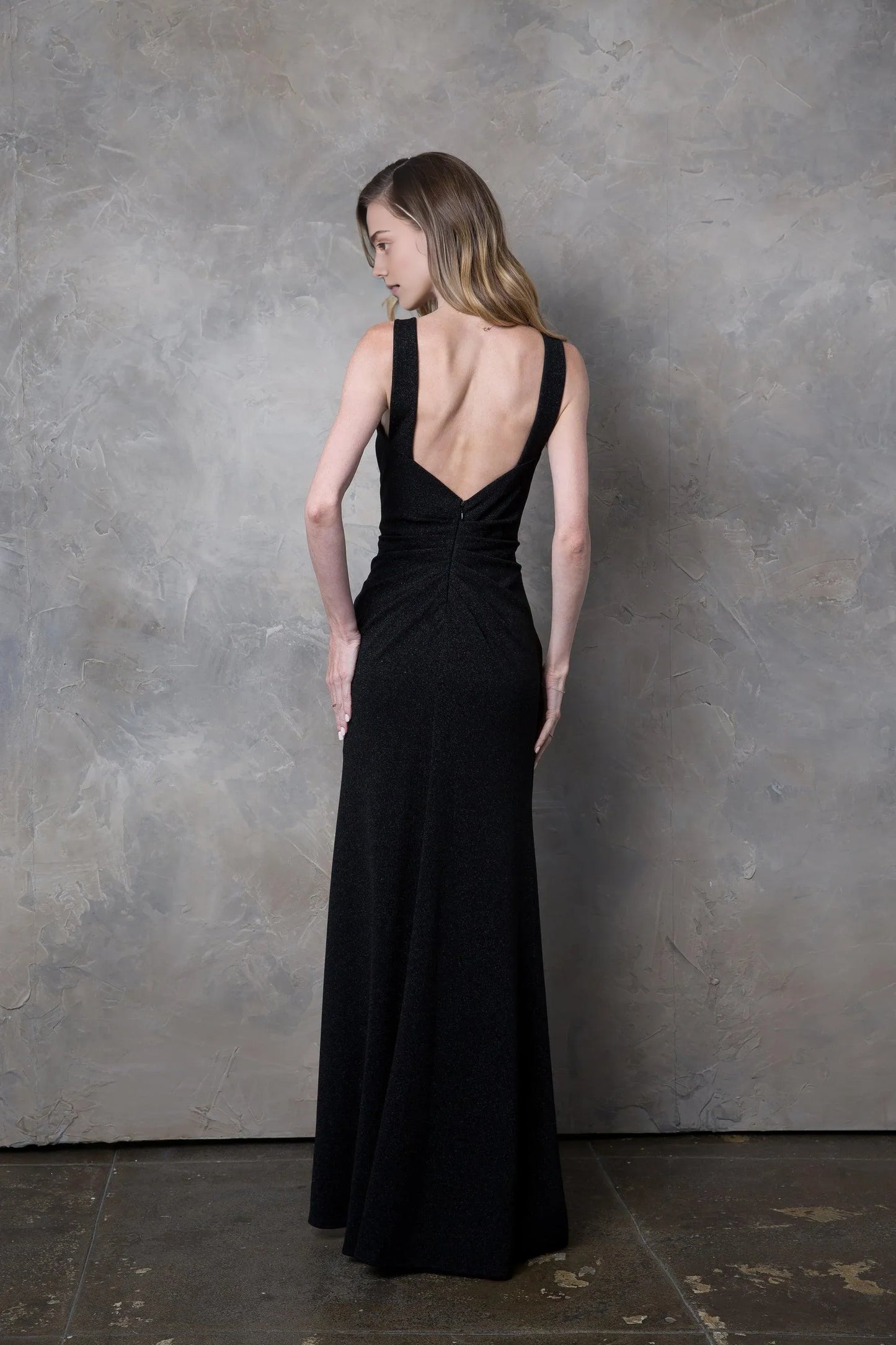 Xuewuba Dress Sleeveless Metallic Mother of the Bride Dress Zipper Back Royal Blue Formal Prom Dress With Slit