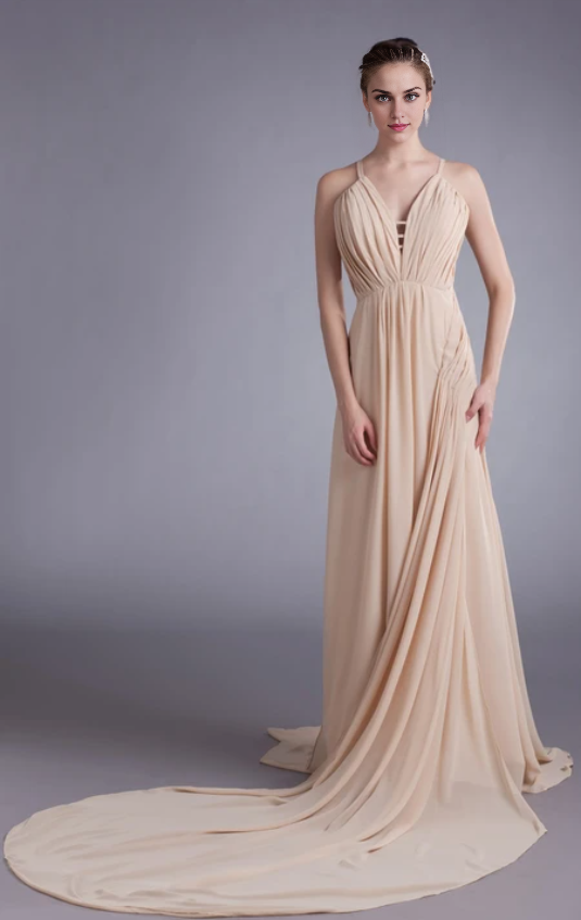 Xuewuba Dress Unique Sleeveless a Line Strapped Chiffon Satin Special Occasion Dresses Prom Dress Formal Wear Dresses