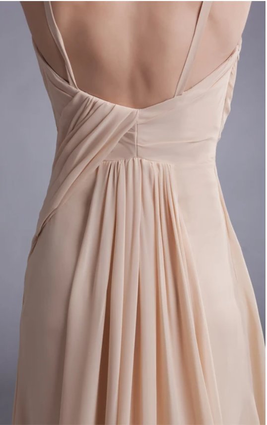 Xuewuba Dress Unique Sleeveless a Line Strapped Chiffon Satin Special Occasion Dresses Prom Dress Formal Wear Dresses