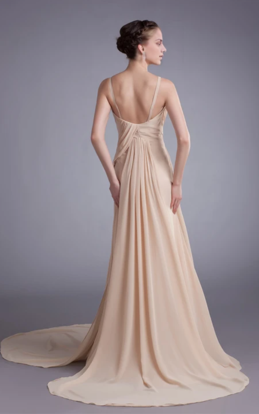 Xuewuba Dress Unique Sleeveless a Line Strapped Chiffon Satin Special Occasion Dresses Prom Dress Formal Wear Dresses