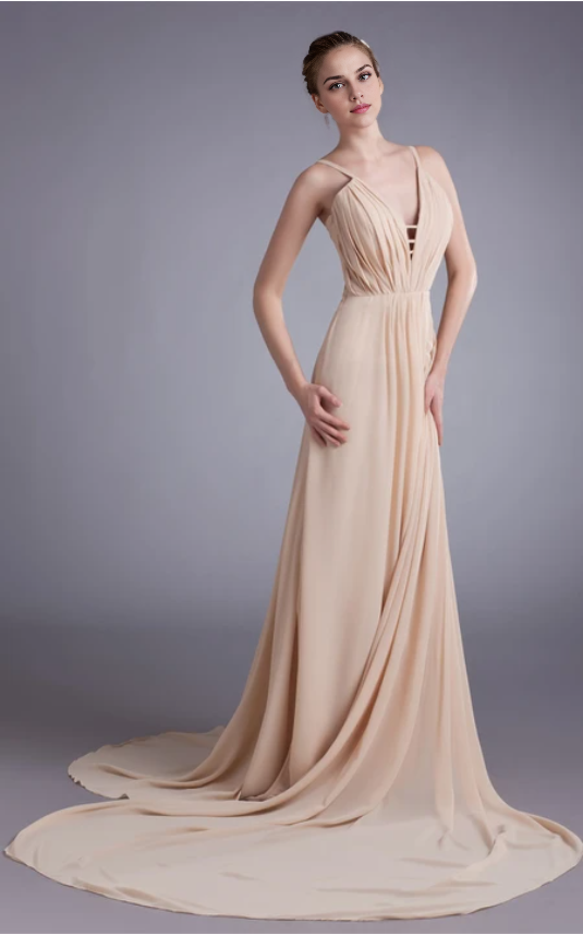 Xuewuba Dress Unique Sleeveless a Line Strapped Chiffon Satin Special Occasion Dresses Prom Dress Formal Wear Dresses