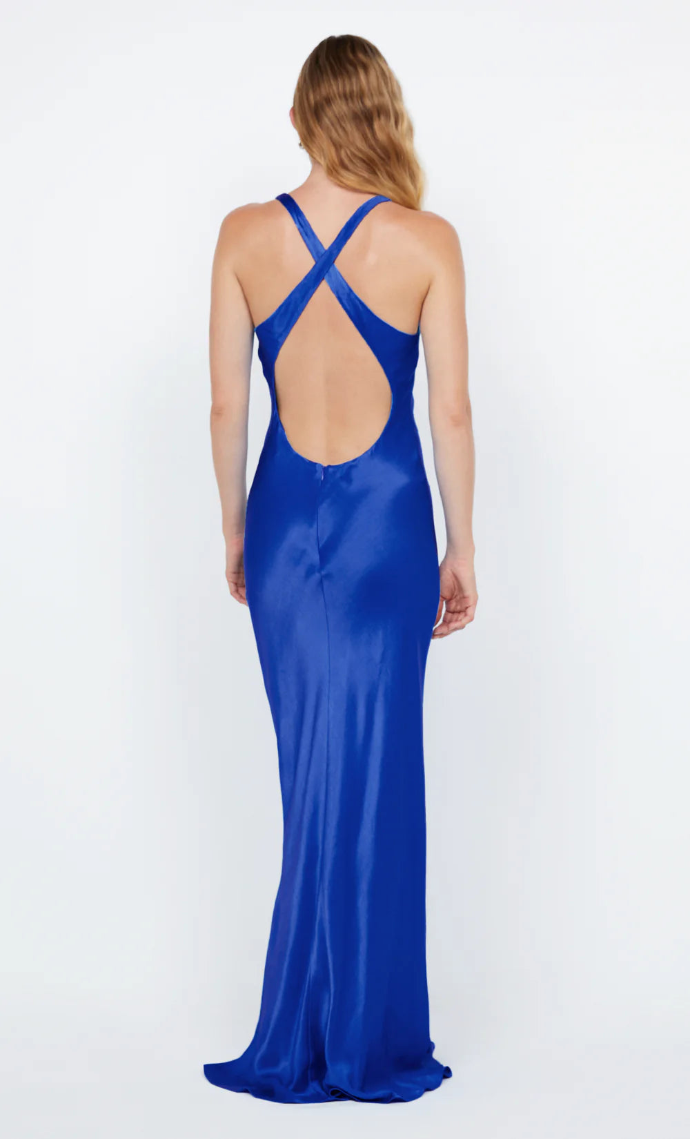 Xuewuba Dress Wide Straps Scoop Sleeveless Evening Dress Sea Spray Prom Dress Sheath Open Back Maxi Dress