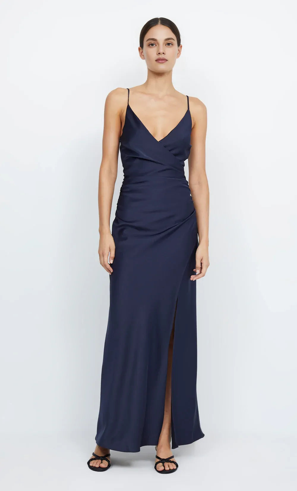 Xuewuba Dress Sexy V Back V Neck Sleeveless Evening Dress Sage Prom Dress Sheath Side Slit Maxi Dress