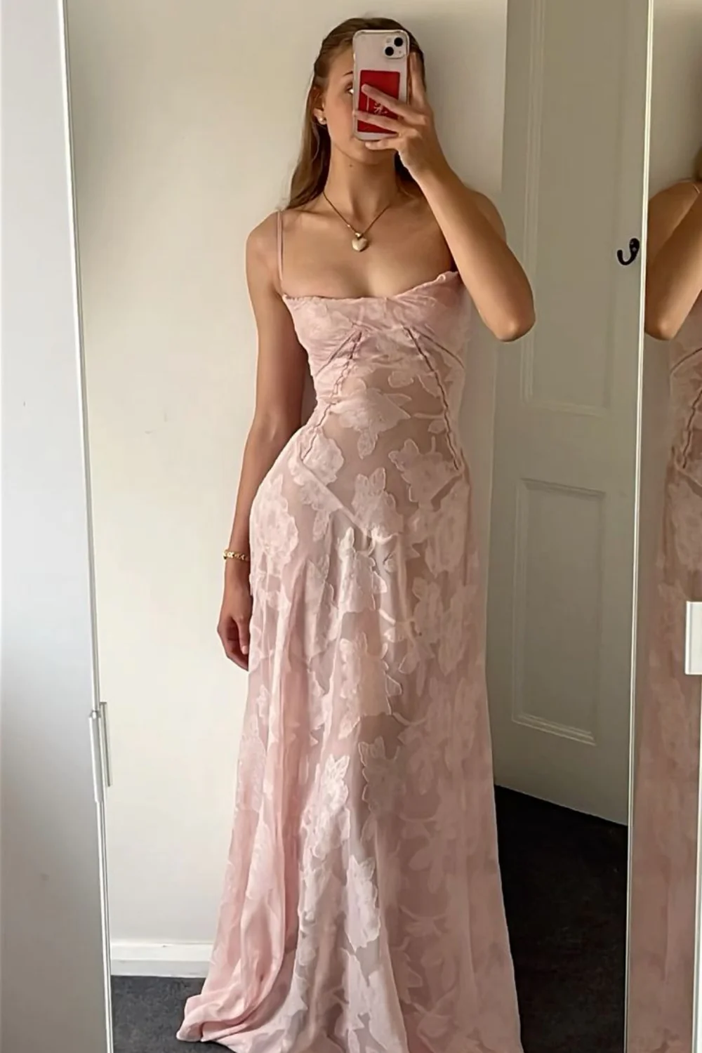 Xuewuba Spaghetti Straps Lilac Lace-up Back Long Lace Dress Prom Dress
