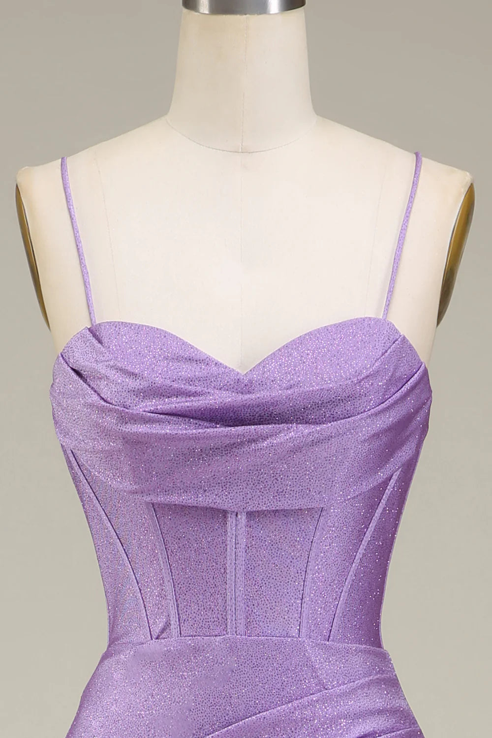 Mermaid Spaghetti Straps Satin Corset Prom Dress With Slit