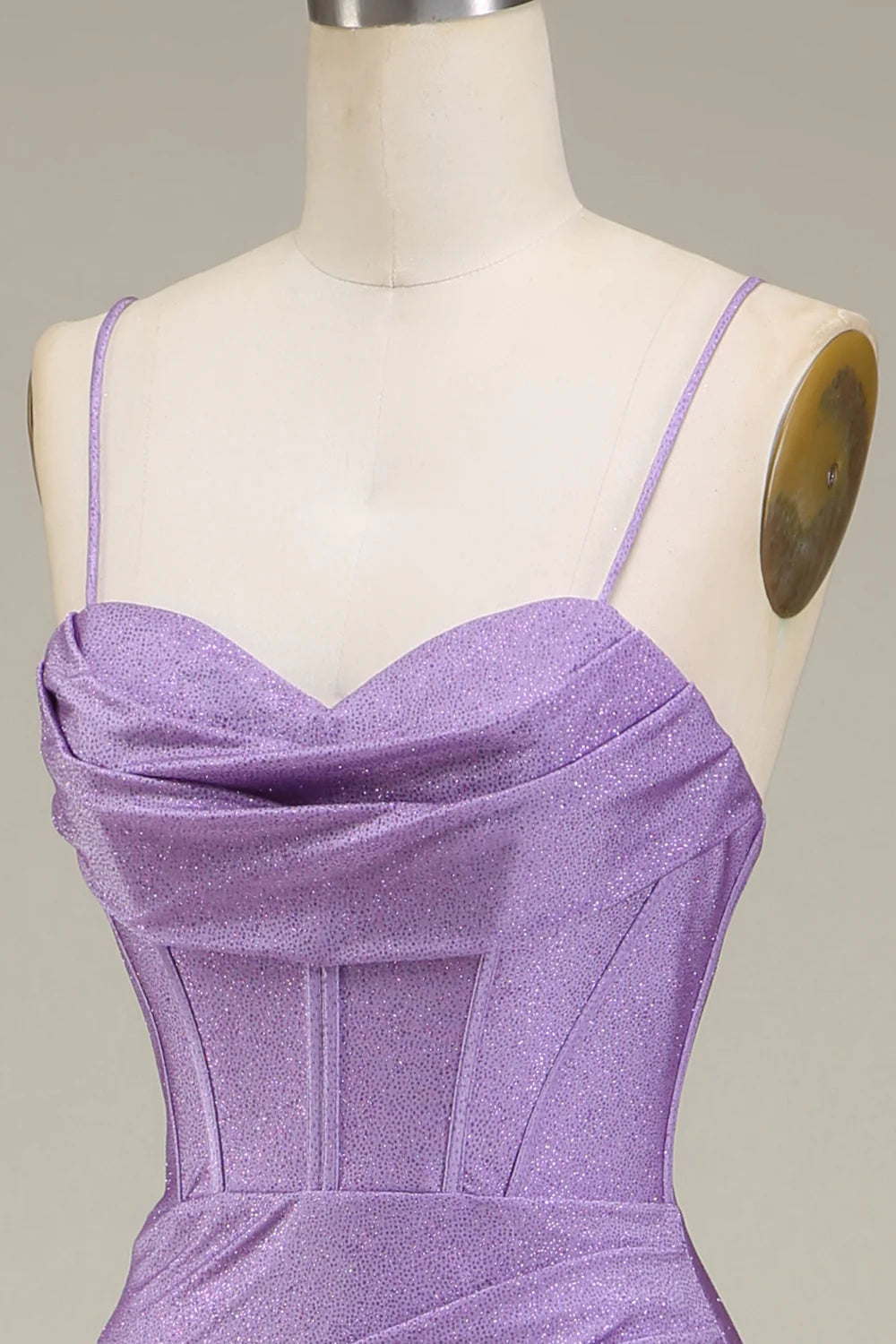 Mermaid Spaghetti Straps Satin Corset Prom Dress With Slit