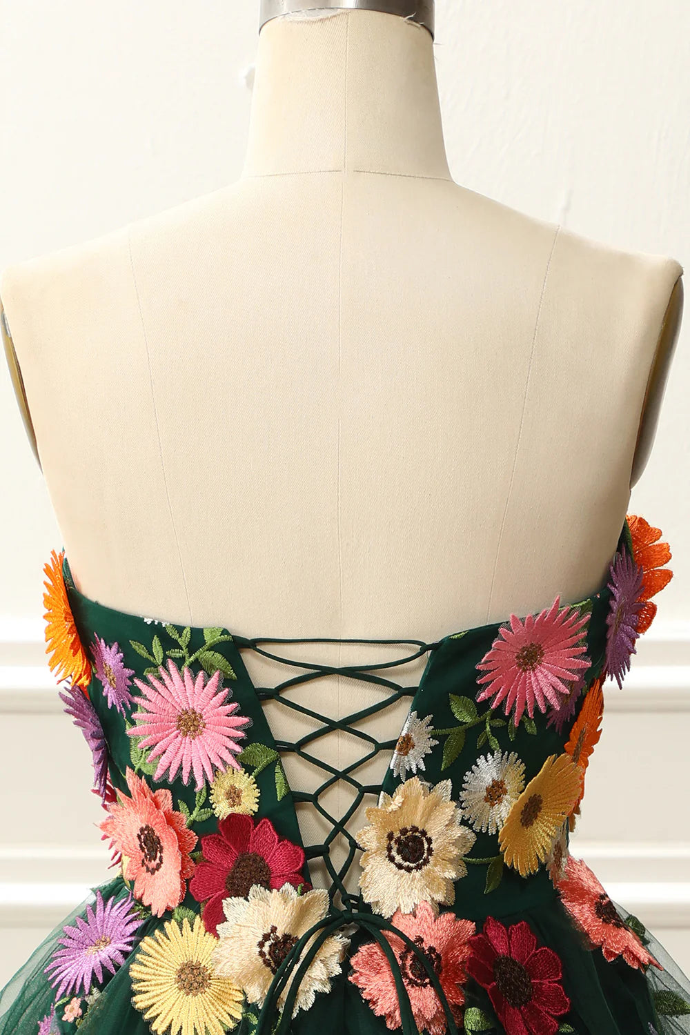 Strapless Homecoming Dress With 3D Flowers