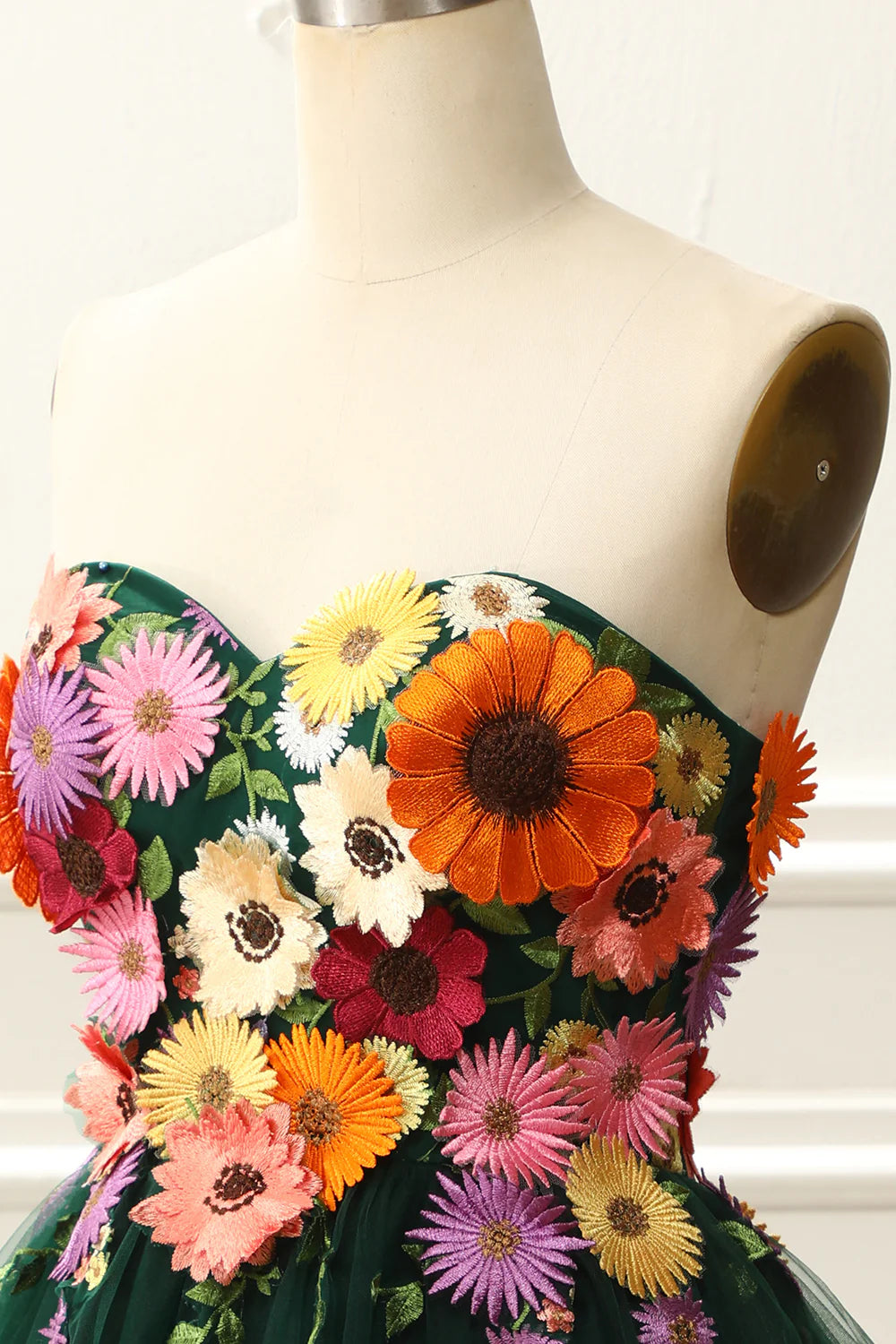Strapless Homecoming Dress With 3D Flowers