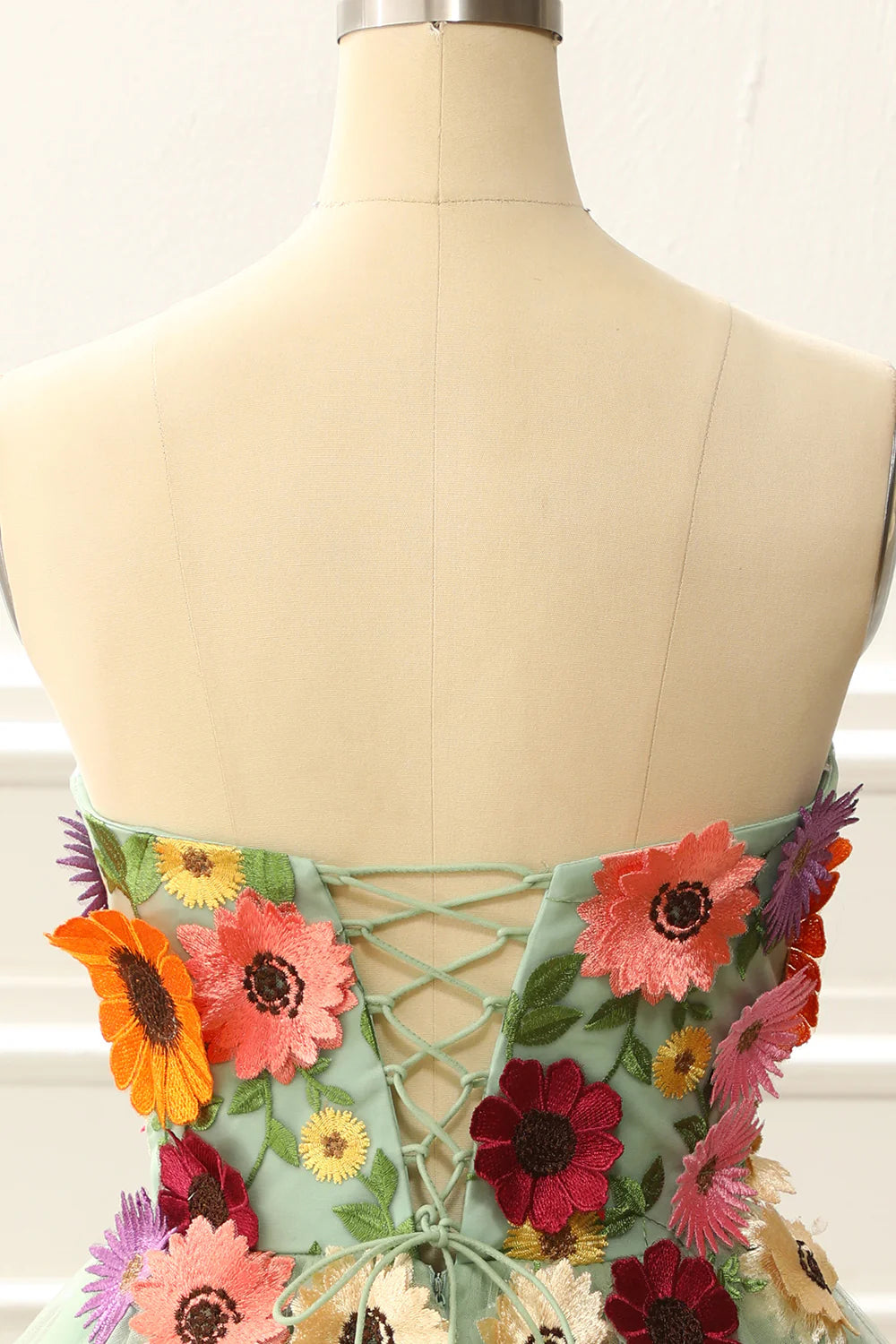 Strapless Homecoming Dress With 3D Flowers