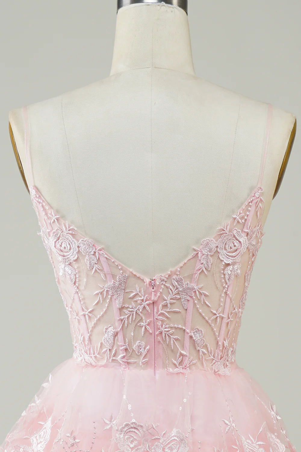 Sparkly Spaghetti Straps Sequins Tiered Homecoming Dress