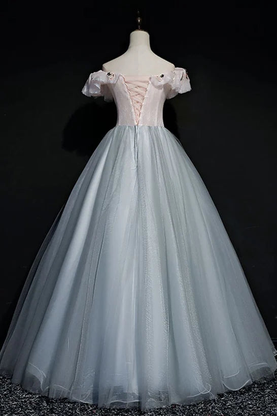 A-line Off Shoulder Long Off Shoulder Party Prom Dress