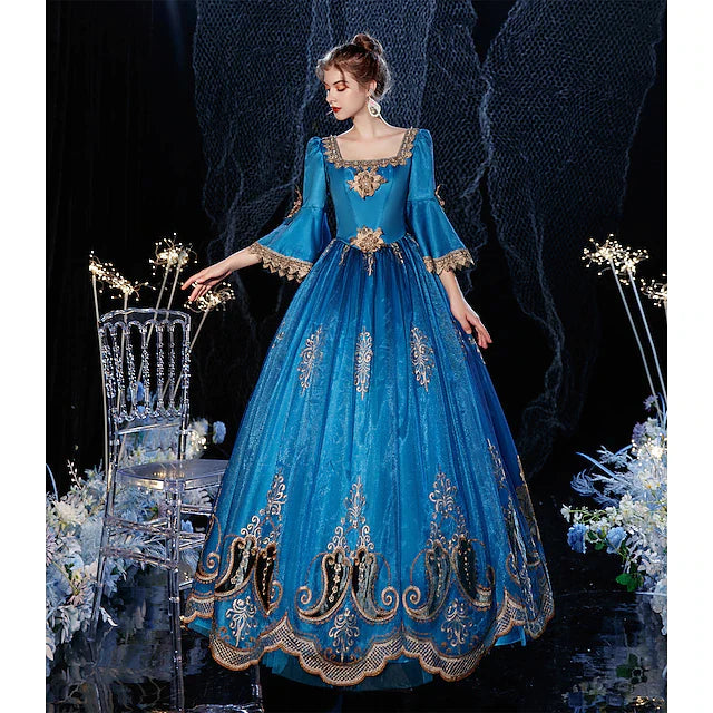 Princess Shakespeare Gothic Lolita Victorian Medieval Renaissance Dress Party Costume Prom Dress Women's Costume Vintage Cosplay Party Evening Party Masquerade 3/4-Length Sleeve Ball Gown Dress