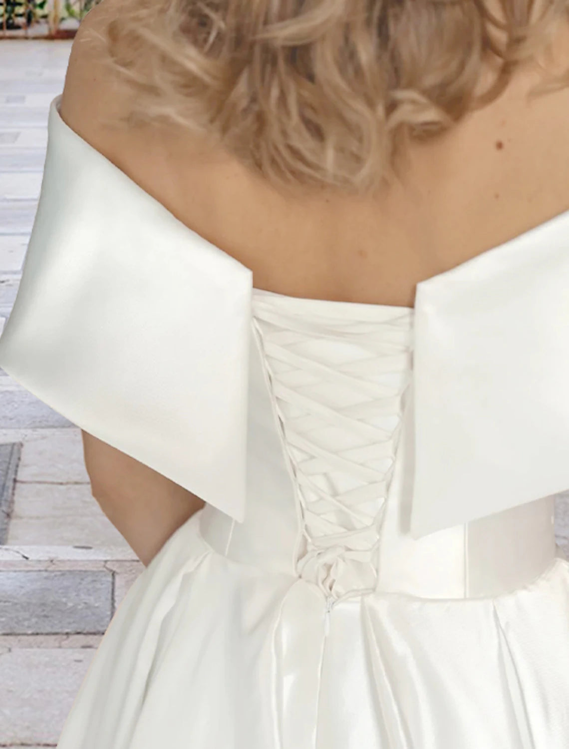 Reception Wedding Dresses Simple Wedding Dresses Ball Gown Off Shoulder Cap Sleeve Tea Length Lace Bridal Gowns