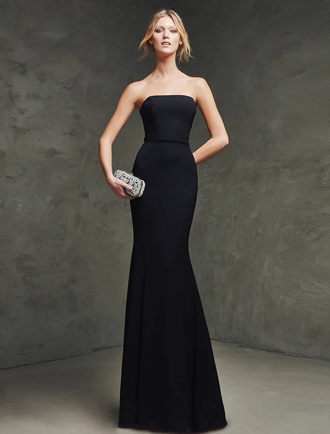 Evening Dress Strapless Sleeveless Sweep / Brush Train Polyester with