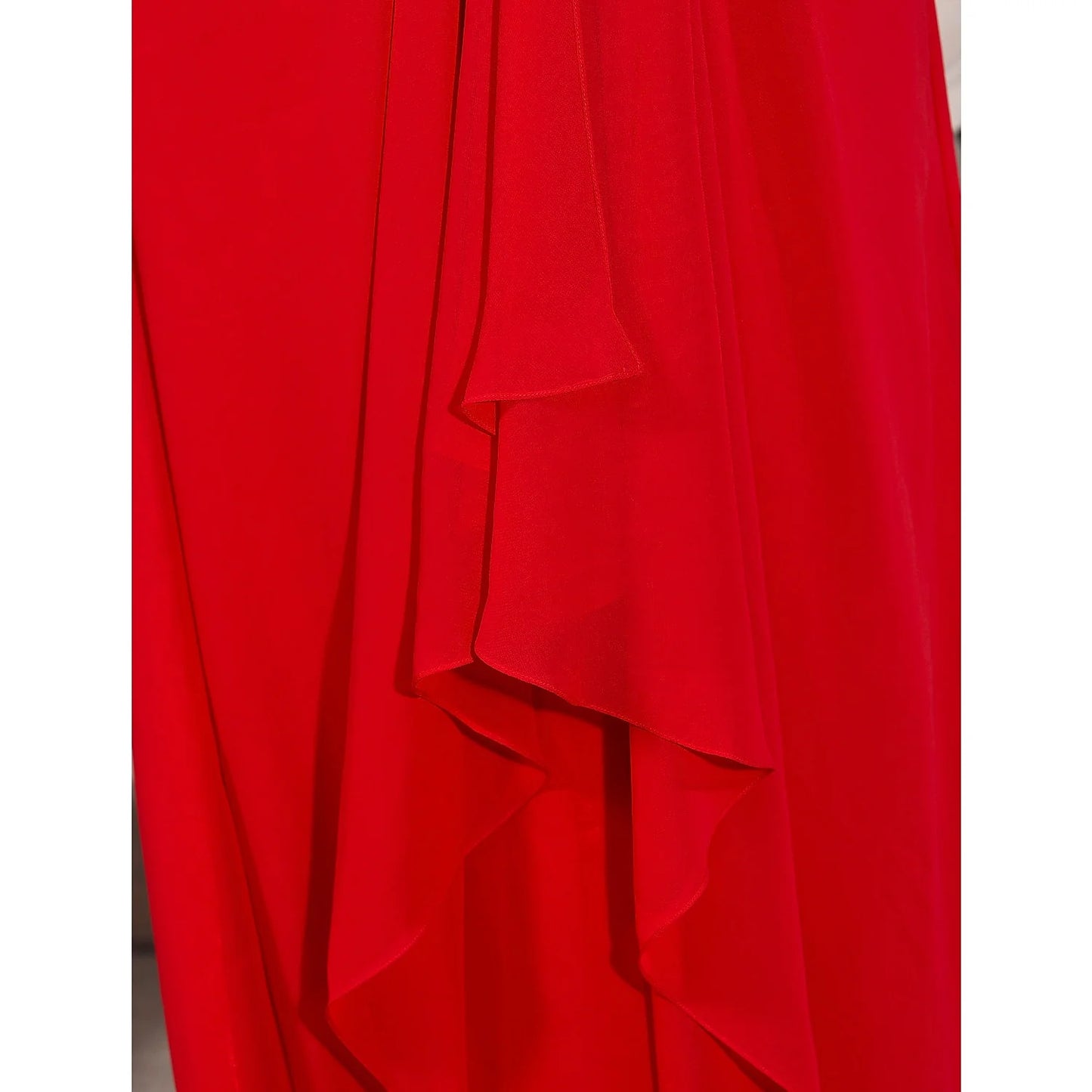 Evening Floor Length Sleeveless Plunging Neck Chiffon with Beading