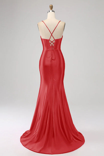 Stunning Mermaid Spaghetti Straps Long Prom Dress