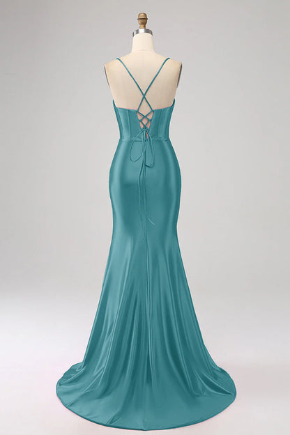 Stunning Mermaid Spaghetti Straps Long Prom Dress