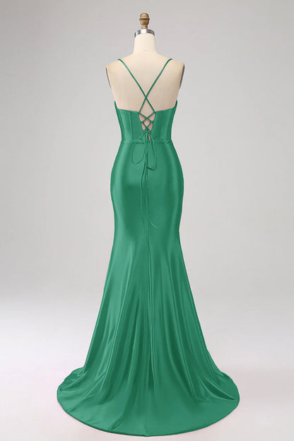 Stunning Mermaid Spaghetti Straps Long Prom Dress