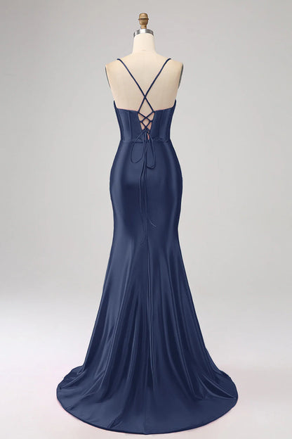 Stunning Mermaid Spaghetti Straps Long Prom Dress