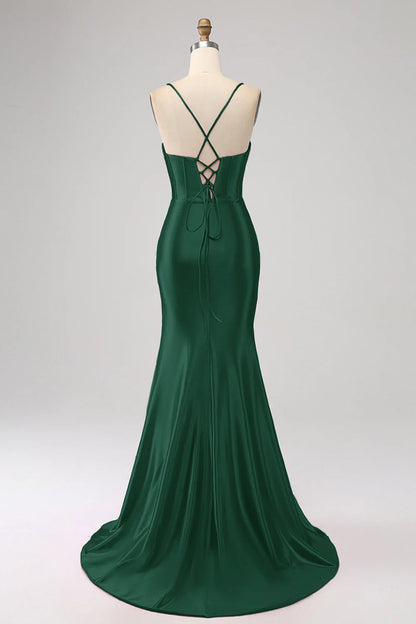 Stunning Mermaid Spaghetti Straps Long Prom Dress