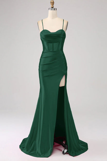Stunning Mermaid Spaghetti Straps Long Prom Dress