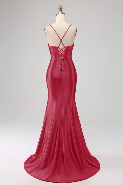Stunning Mermaid Spaghetti Straps Long Prom Dress
