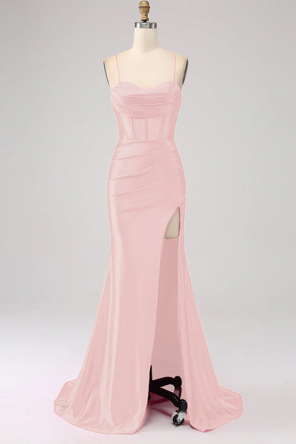 Stunning Mermaid Spaghetti Straps Long Prom Dress