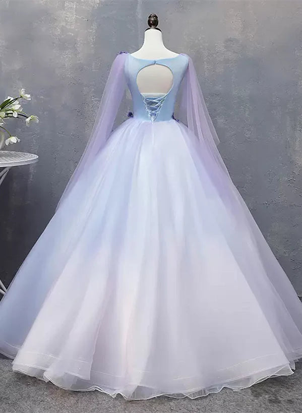 Lavender Tulle Long Formal Dress with Butterflies
