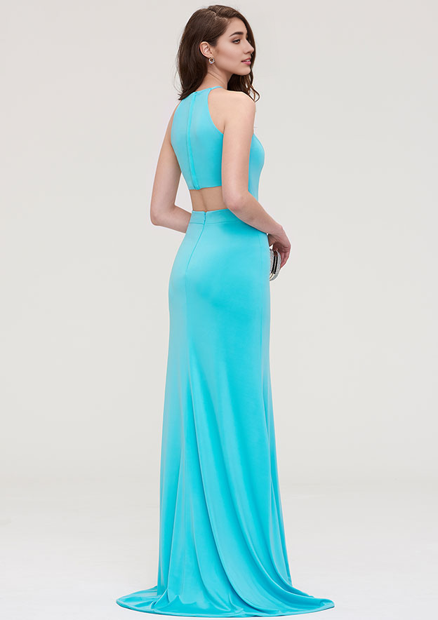 Prom Dress Scoop Neck Sleeveless Long/Floor-Length
