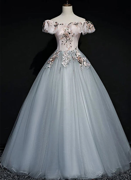 A-line Off Shoulder Long Off Shoulder Party Prom Dress