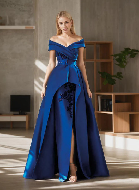 A-Line Evening Gown Formal Wedding Guest dress Floor Length Prom Dress