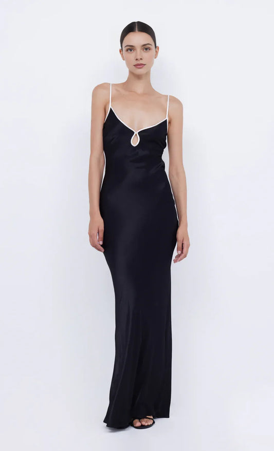 Xuewuba Dress Spaghetti Straps V Neck Sleeveless Evening Dress Prom Dress Sheath Open Back Maxi Dress