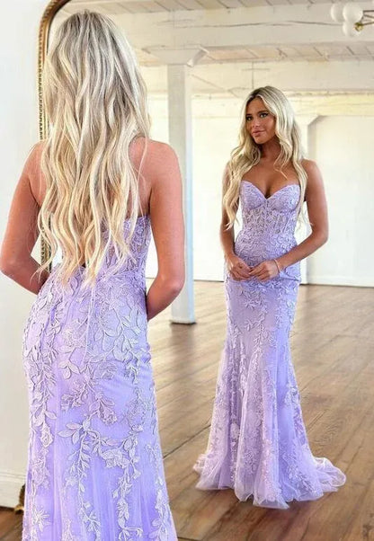 Beautiful Mermaid Strapless Sleeveless Tulle Sweep/Brush Train Prom Dress