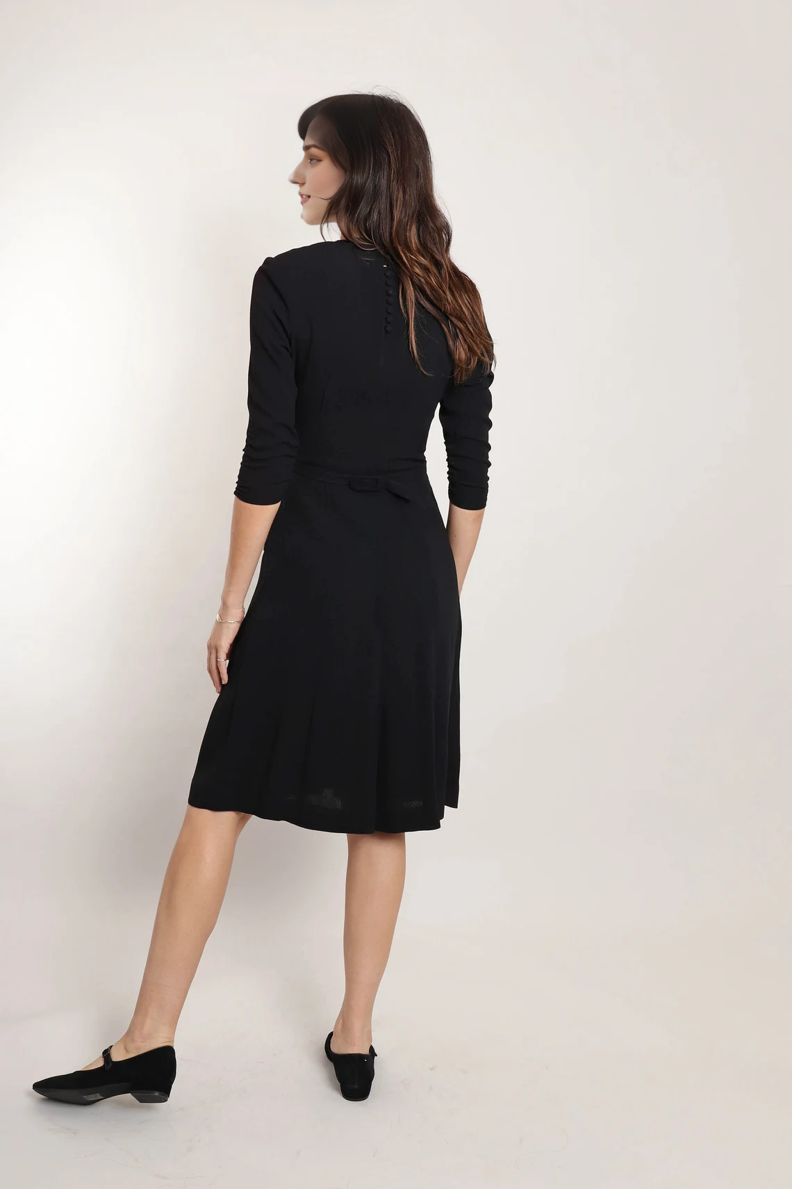 Black Sequined Dress Black Ruched Waist Dress Attached Belt Dress Cocktail Party Dress Prom Dress