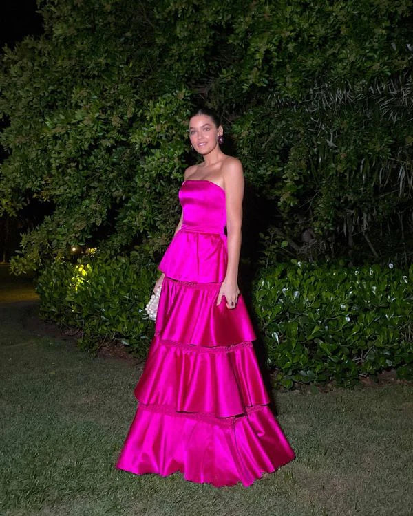 Charming A-line Strapless Sleeveless Lace Up Floor Length Prom Dress