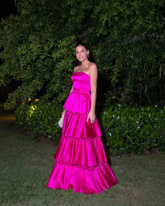 Charming A-line Strapless Sleeveless Lace Up Floor Length Prom Dress