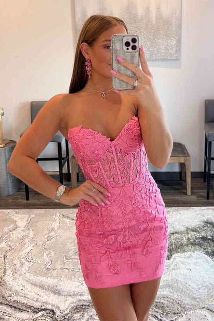 Classic Bodycon Sweetheart Sleeveless Backless Short-Mini Homecoming Dress