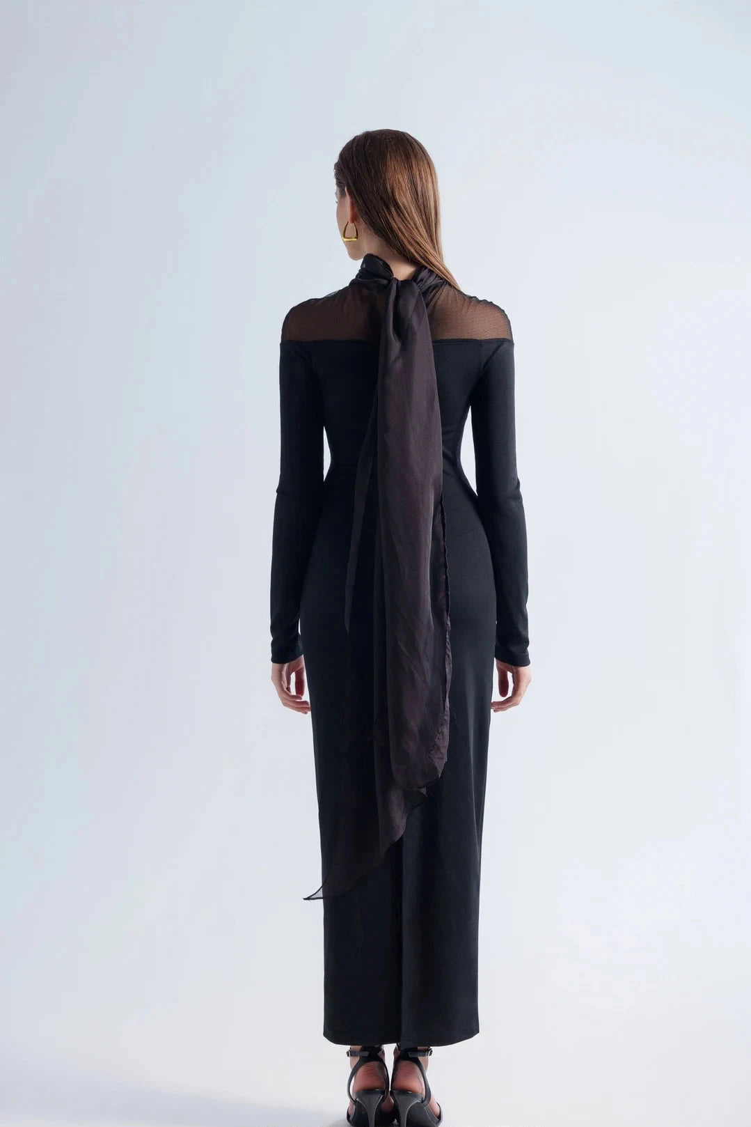 Cocktail Dress Elegant High Neck Sheer Dress Formal Chiffon Women’s Cape Dress Evening Gown Prom Dress