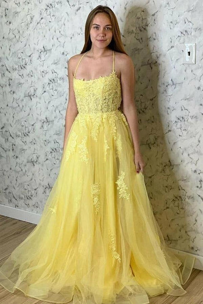 Elegant A-Line Off the Shoulder Sleeveless Lace Up Floor-Length Prom Dress
