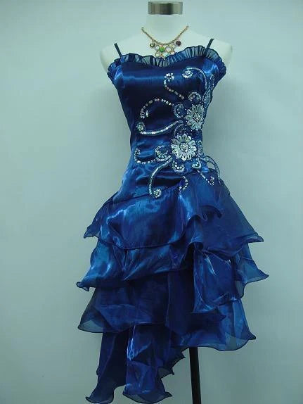 Elegant A-Line/Princess Spaghetti Straps Sleeveless Lace Up Short-Mini Homecoming Dress
