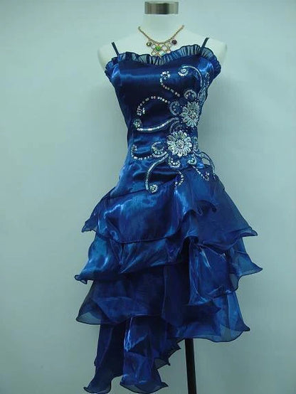 Elegant A-Line/Princess Spaghetti Straps Sleeveless Lace Up Short-Mini Homecoming Dress